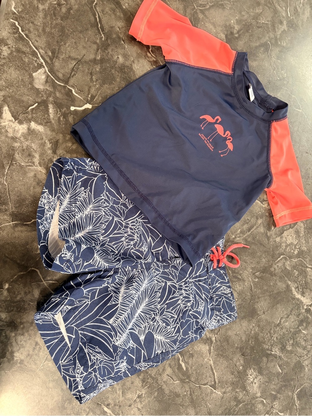 Janie and jack boys rash guard and swim trunks